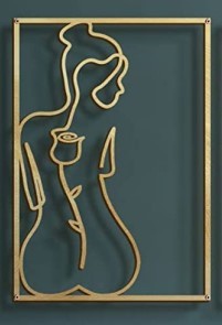 Gold Metal Wall Art – Abstract Body Line Sculpture