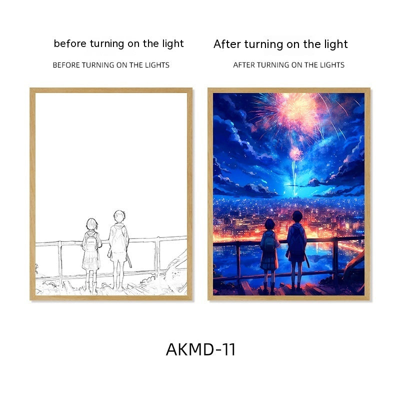 Healing Lighting Painting Small Night Lamp Pendulum Painting