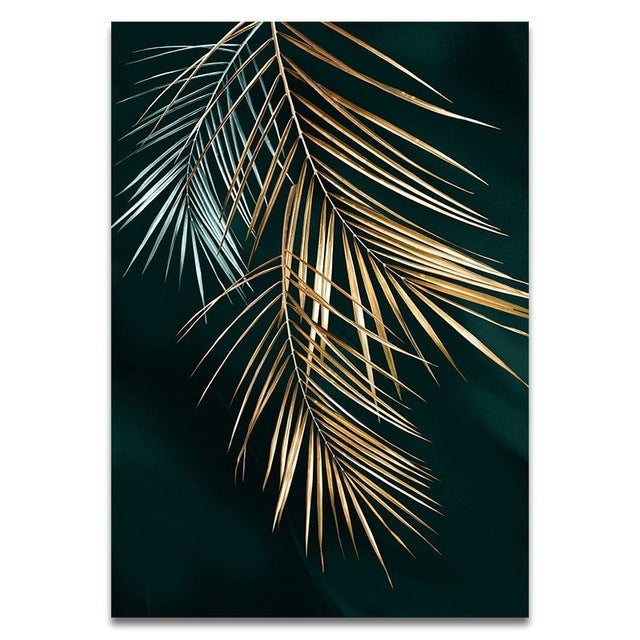 Gold leaf canvas wall painting
