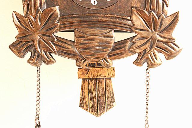 European-Style Cuckoo Wall Clock Antique Gold, Battery Operated (14 Inch)
