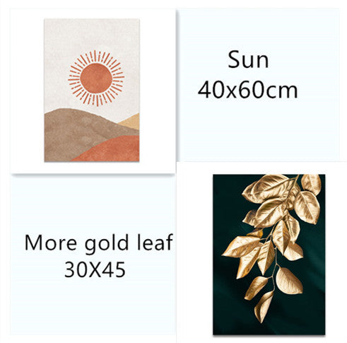 Gold leaf canvas wall painting