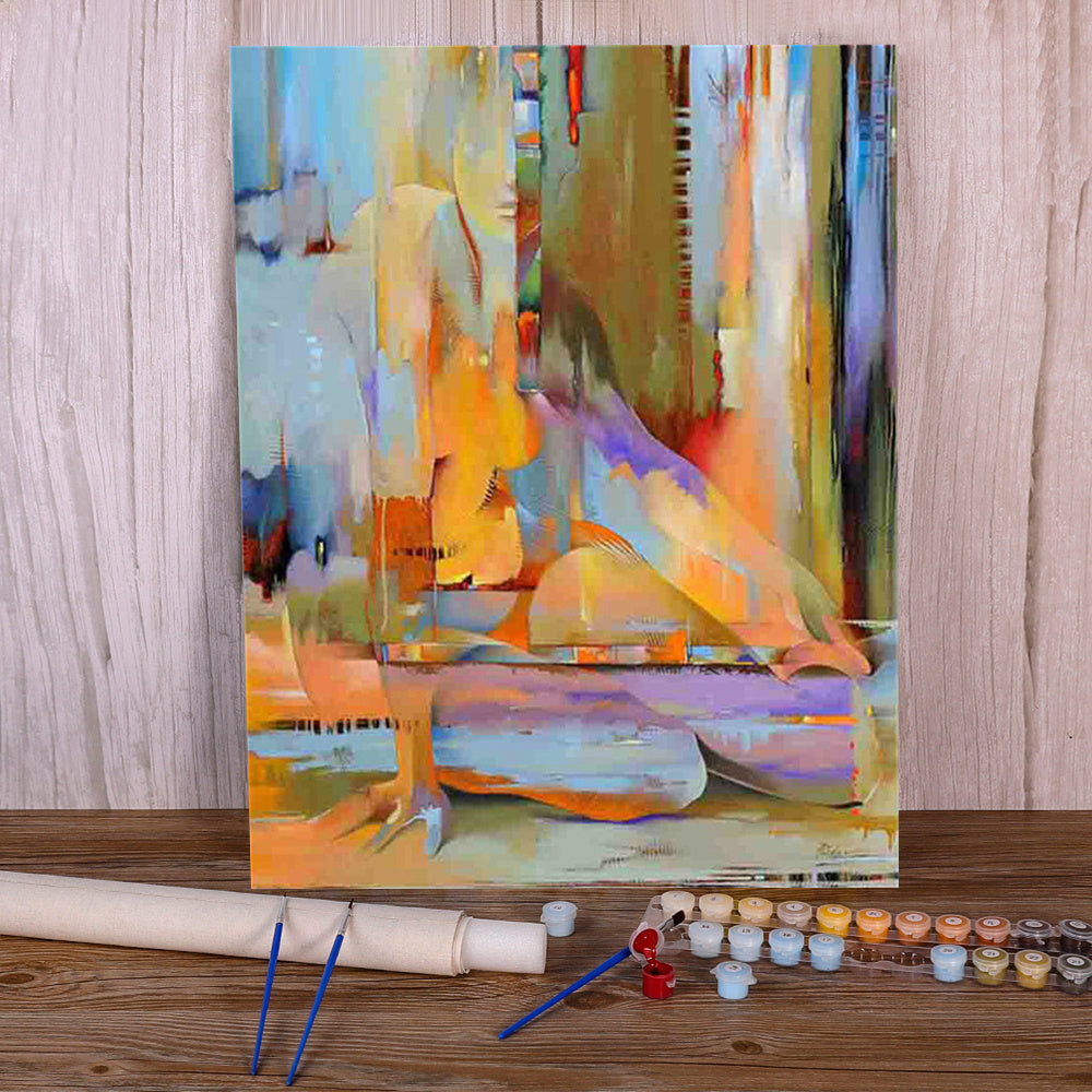 Abstrack Art Painting By Numbers Package Acrylic Paints