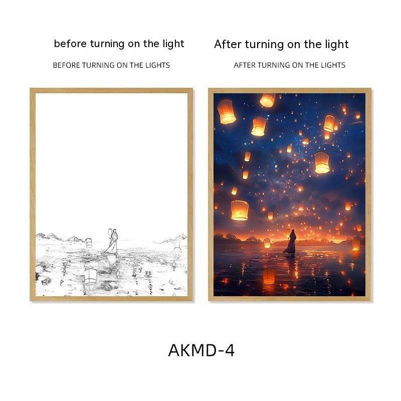Healing Lighting Painting Small Night Lamp Pendulum Painting