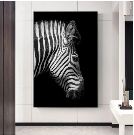 Black And White Animal Zebra Wall Art Canvas Painting Wall