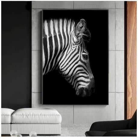 Black And White Animal Zebra Wall Art Canvas Painting Wall