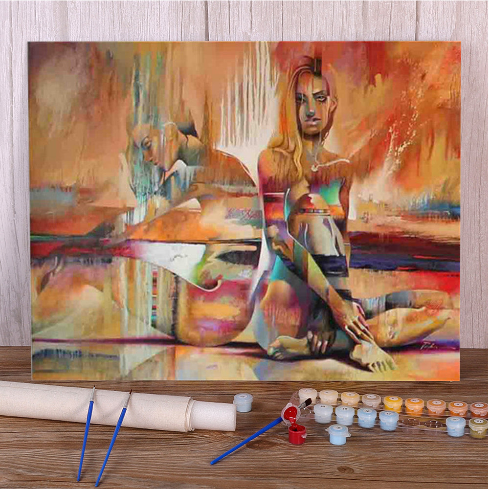 Abstrack Art Painting By Numbers Package Acrylic Paints