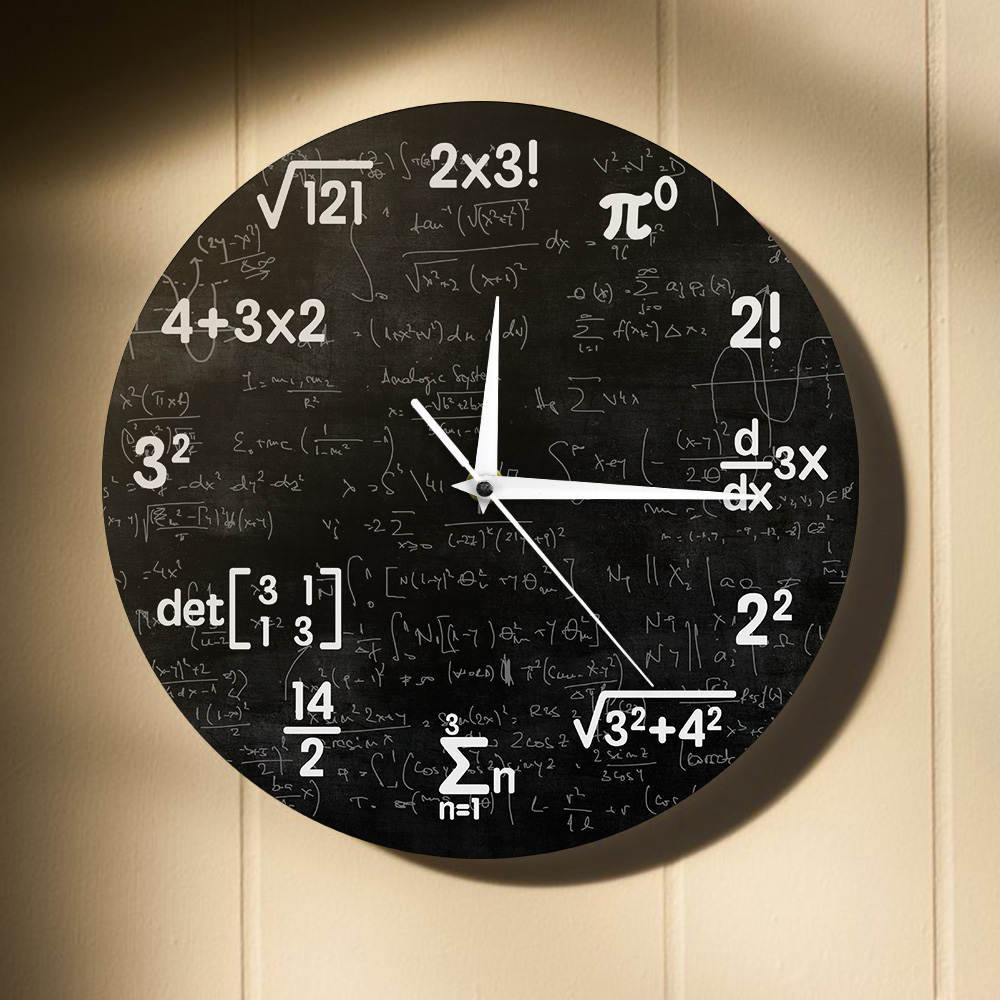 Math Wall Clock Unique Equation Design Decorative Wall Clock