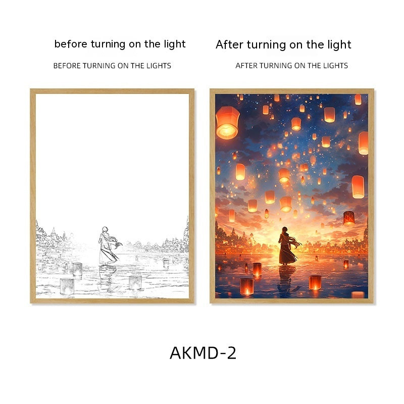 Healing Lighting Painting Small Night Lamp Pendulum Painting