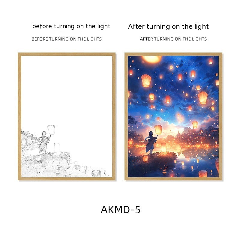 Healing Lighting Painting Small Night Lamp Pendulum Painting