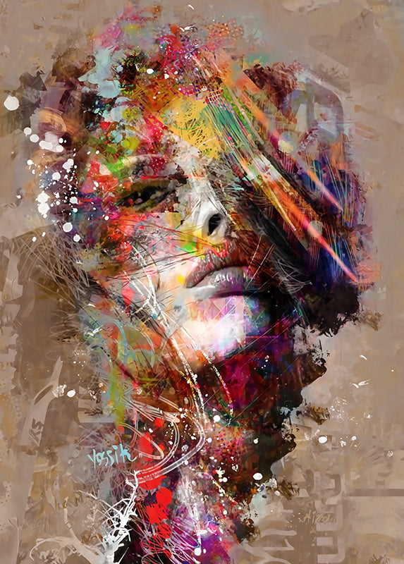 Graffiti Art Abstract Girl Canvas Painting