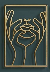 Gold Metal Wall Art – Abstract Body Line Sculpture