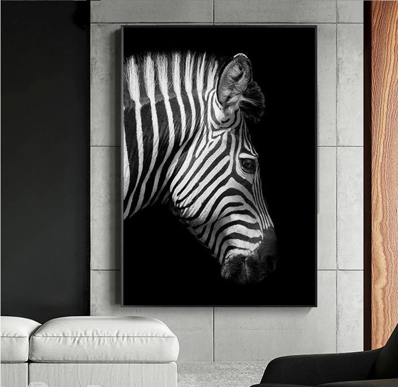 Black And White Animal Zebra Wall Art Canvas Painting Wall