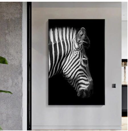 Black And White Animal Zebra Wall Art Canvas Painting Wall
