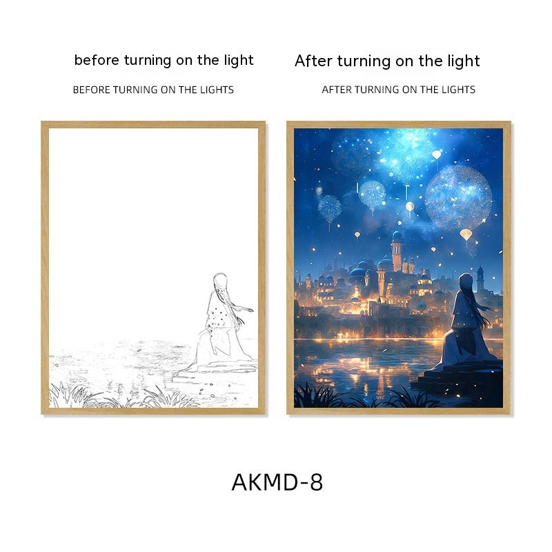 Healing Lighting Painting Small Night Lamp Pendulum Painting