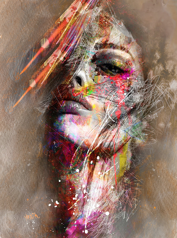 Graffiti Art Abstract Girl Canvas Painting