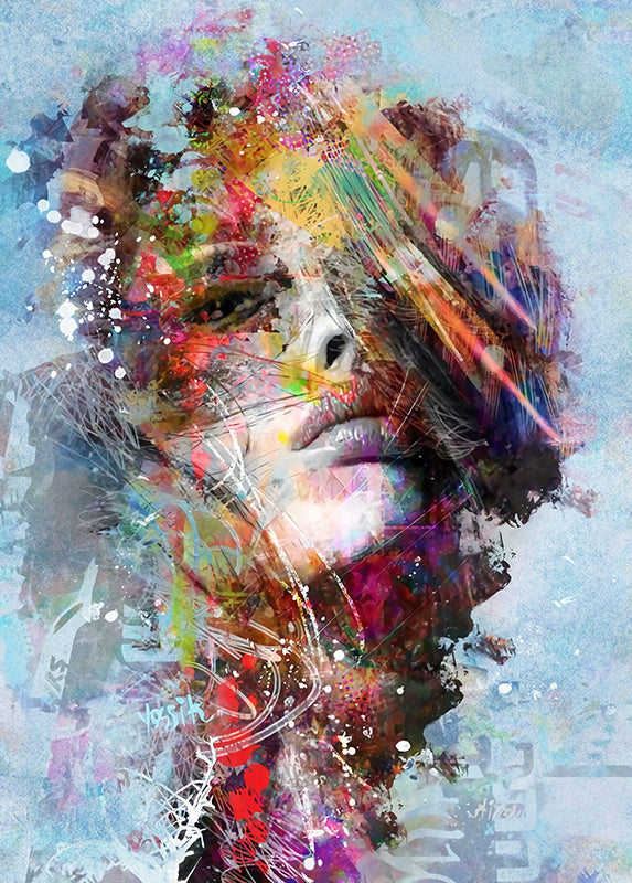 Graffiti Art Abstract Girl Canvas Painting