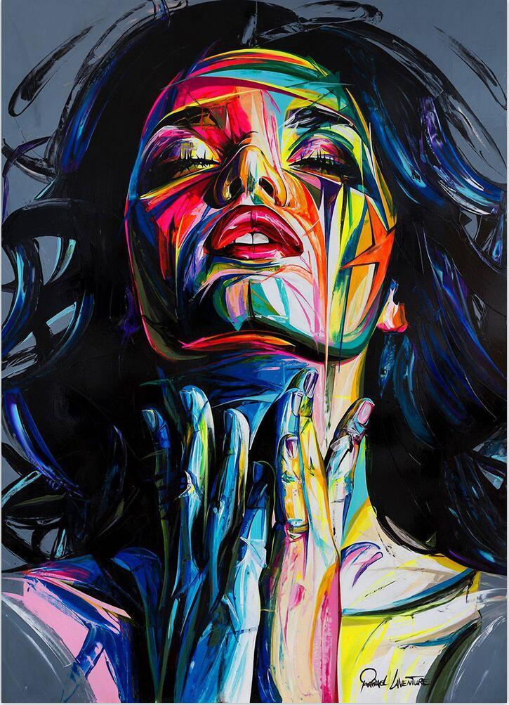 Graffiti Art Abstract Girl Canvas Painting