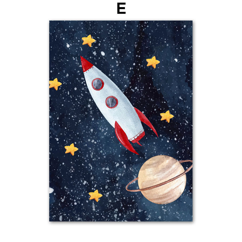 Astronaut Wall Art – Frameless Oil Canvas Painting with Spray Design