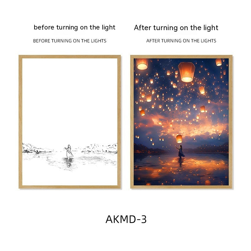 Healing Lighting Painting Small Night Lamp Pendulum Painting