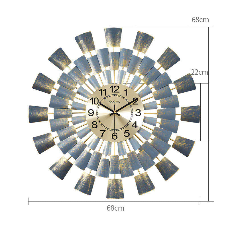 Art Clock Metal Atmosphere Wall Watch Creativity