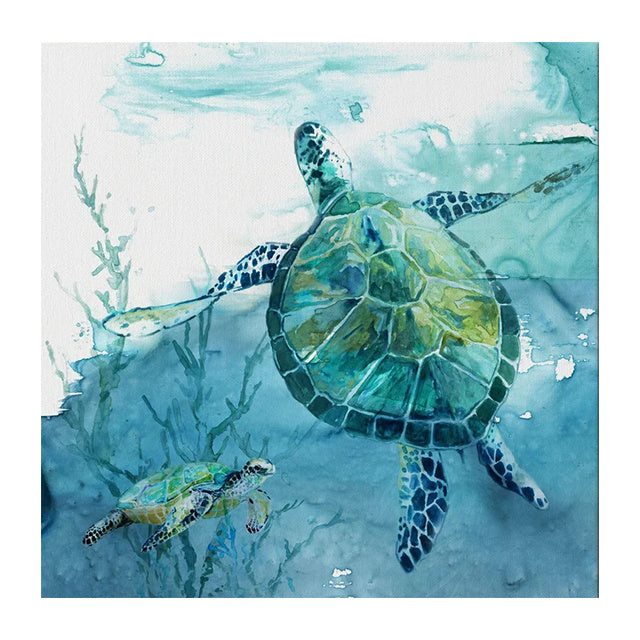 Turtle Canvas Painting – Frameless Wall Art Poster