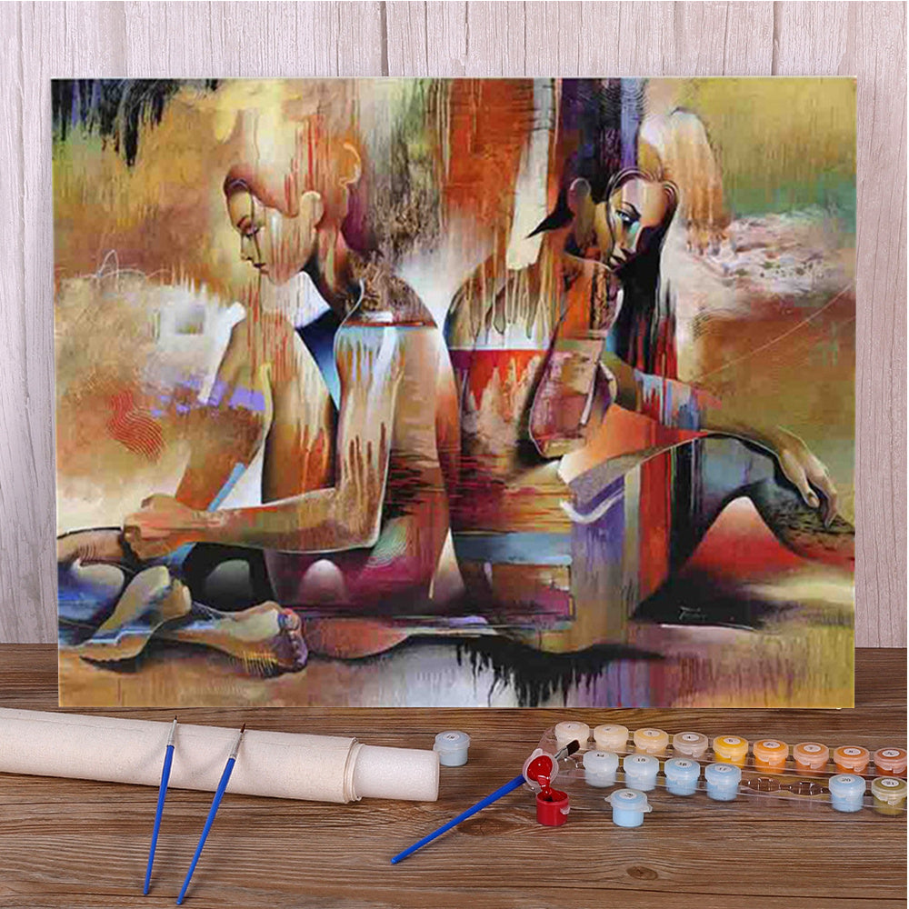 Abstrack Art Painting By Numbers Package Acrylic Paints