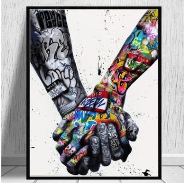Canvas Hands Painting Wall Art Posters and  Picture
