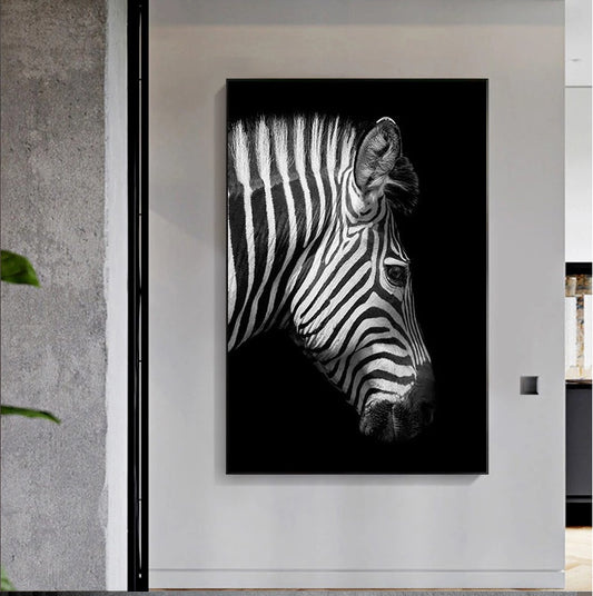 Black And White Animal Zebra Wall Art Canvas Painting Wall
