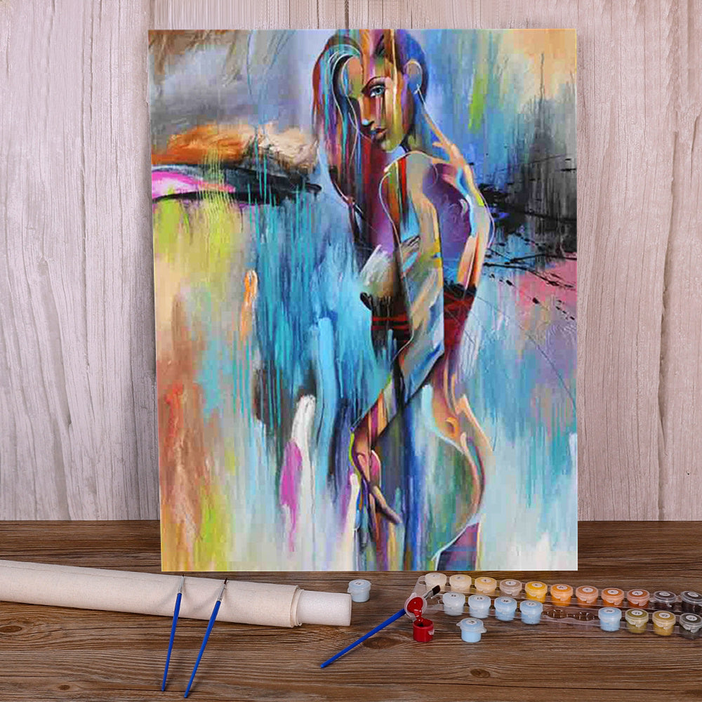 Abstrack Art Painting By Numbers Package Acrylic Paints