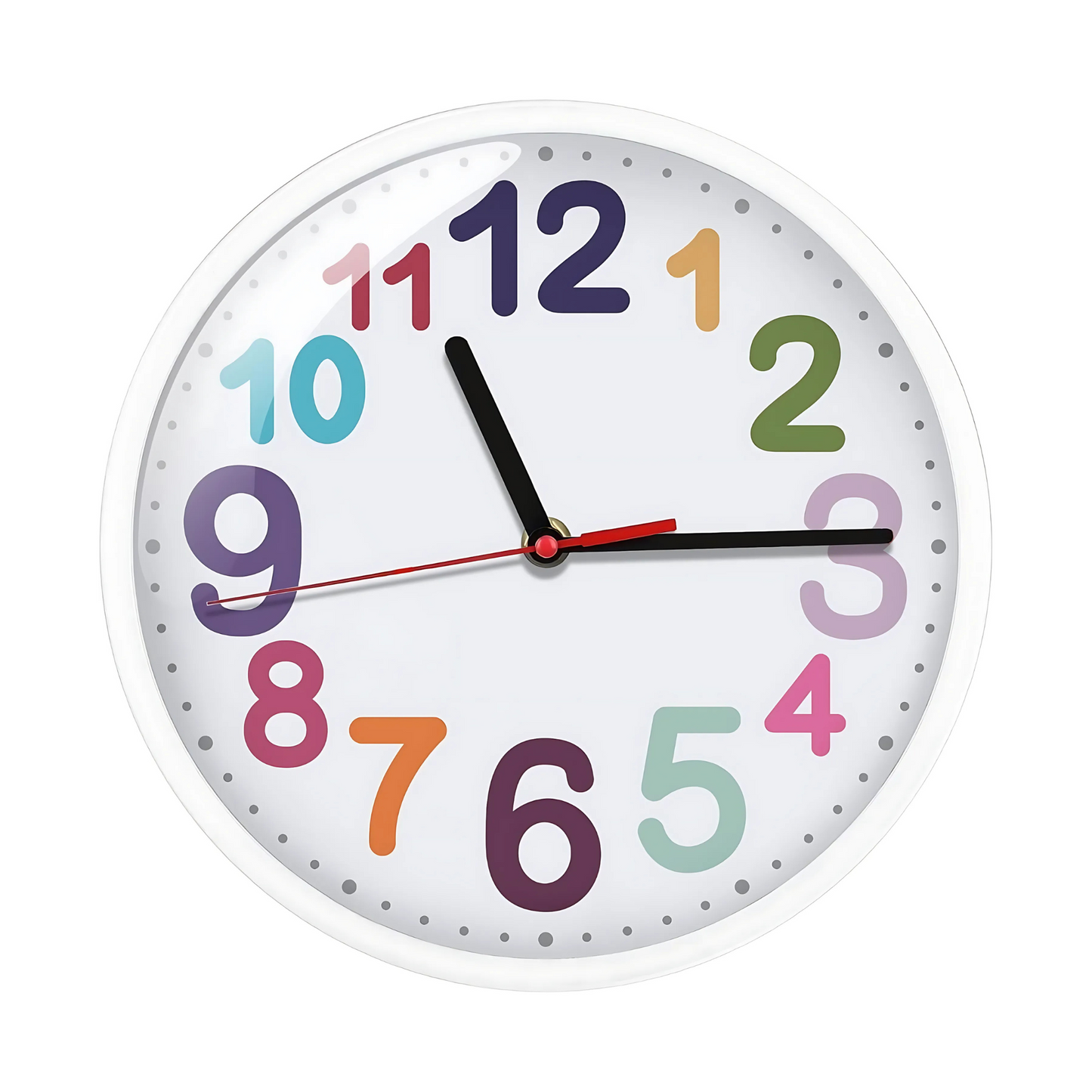 Wall Clock 1 Inch Silent Non Tisiking Battery Operate Time Is Perfect For Teacher's Classroom