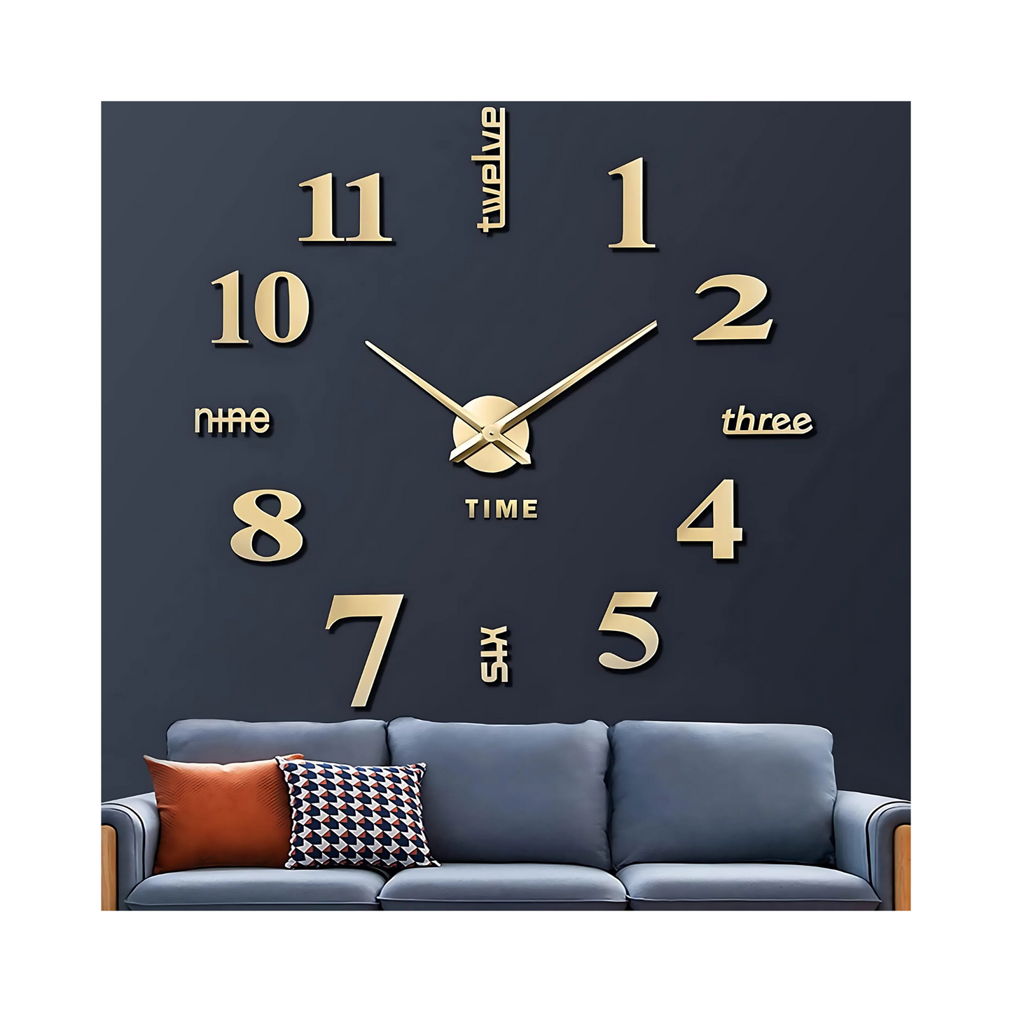 Home Living Room Bedroom Office Wall Decoration Sticker DIY Wall Clock Kit