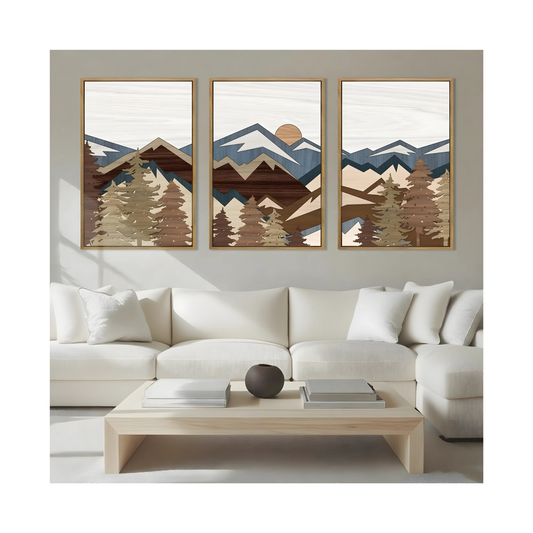 Mountain Wall Art Vintage Mountains Office Frame Canvas