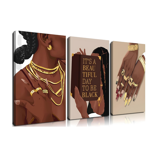 Black Woman Wall Art Frames Black Girl American Canvas Prints