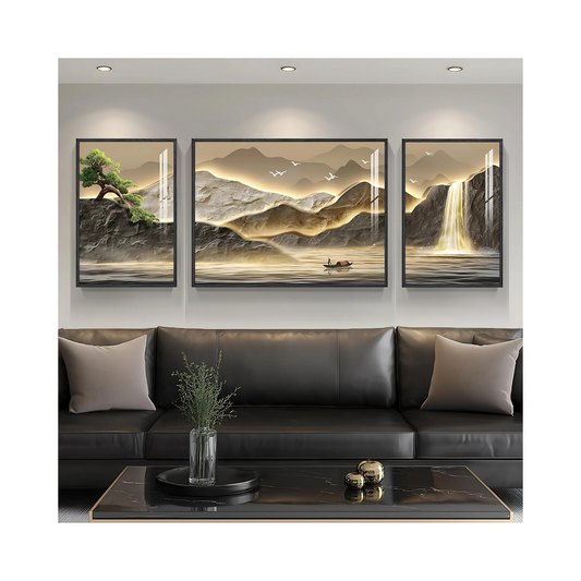 Mountain Wall Art Brown Landscape Painting Prints Wall Decoration For The Living Room
