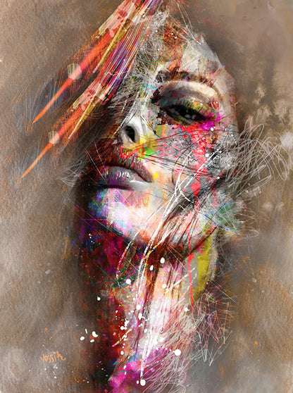 Graffiti Art Abstract Girl Canvas Painting