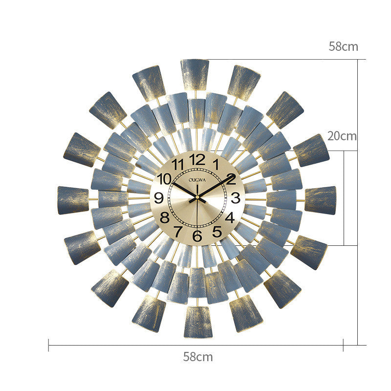 Art Clock Metal Atmosphere Wall Watch Creativity