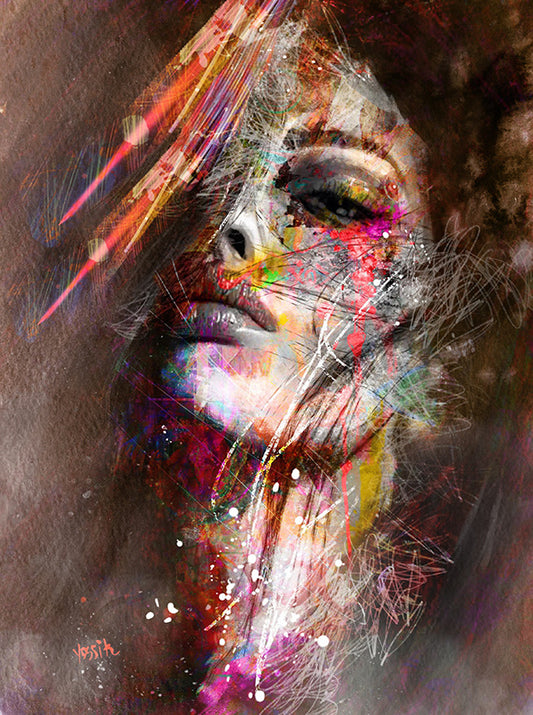 Graffiti Art Abstract Girl Canvas Painting