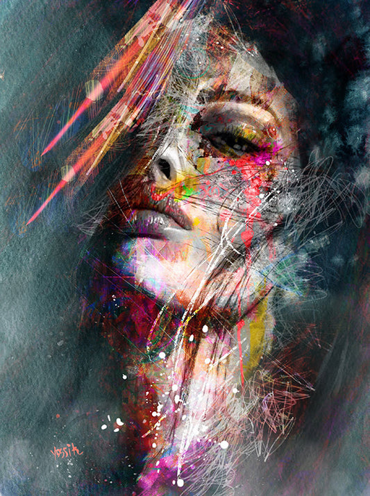 Graffiti Art Abstract Girl Canvas Painting