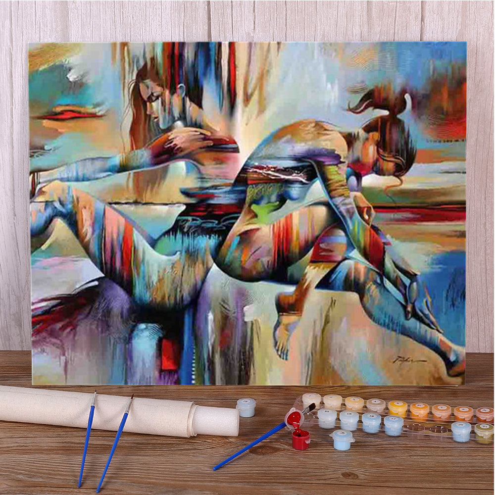 Abstrack Art Painting By Numbers Package Acrylic Paints